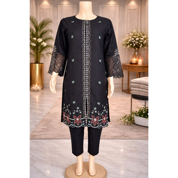 2 Piece Stitched Cotton Lawn Embroided Suit EJ-216