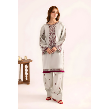 2 PC Un-Stitch Lawn Embroided Suit JA-200