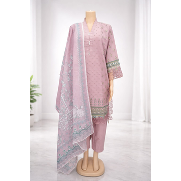 3 Piece Stitched Cotton Lawn Embroided-Suit EJ-222