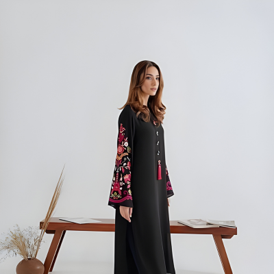 2PC Black Embroided Lawn JA-212