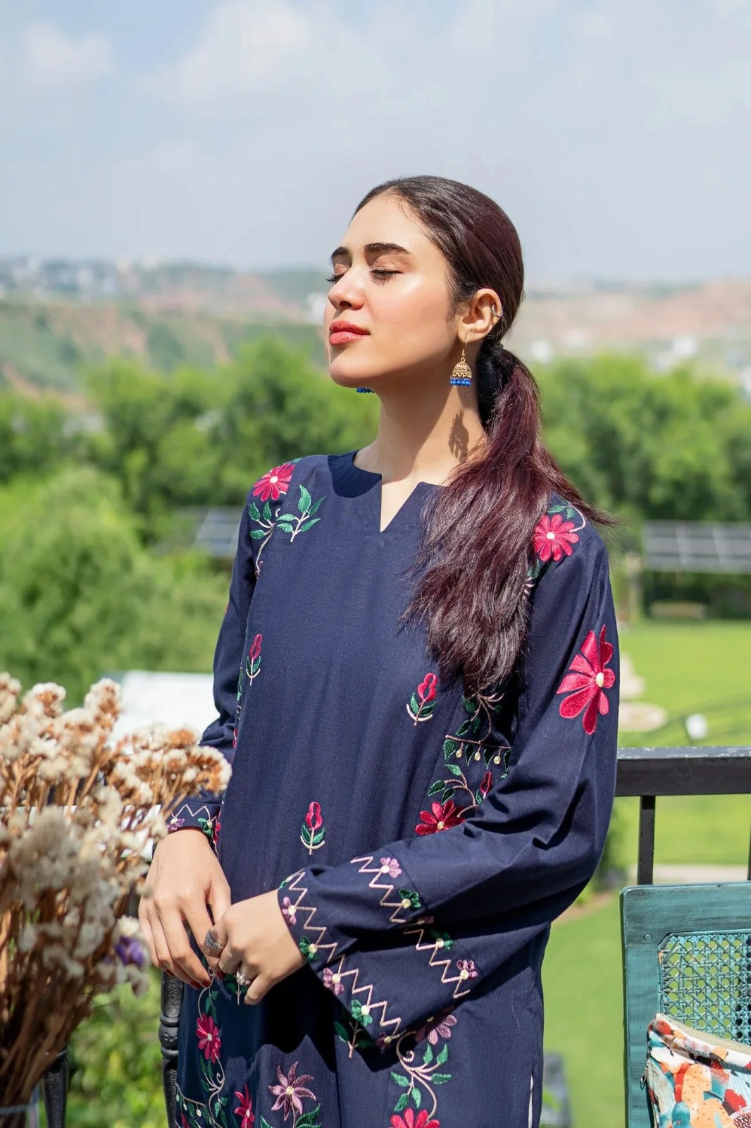 2 PC  Stitched Lawn Embroided Suit JA-208 S