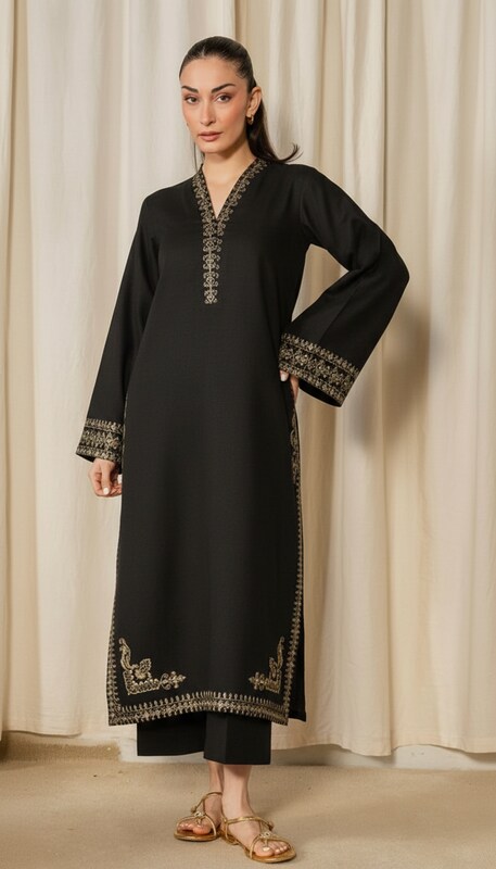 2 PC Stitched  Lawn Embroided Suit JA-207 S