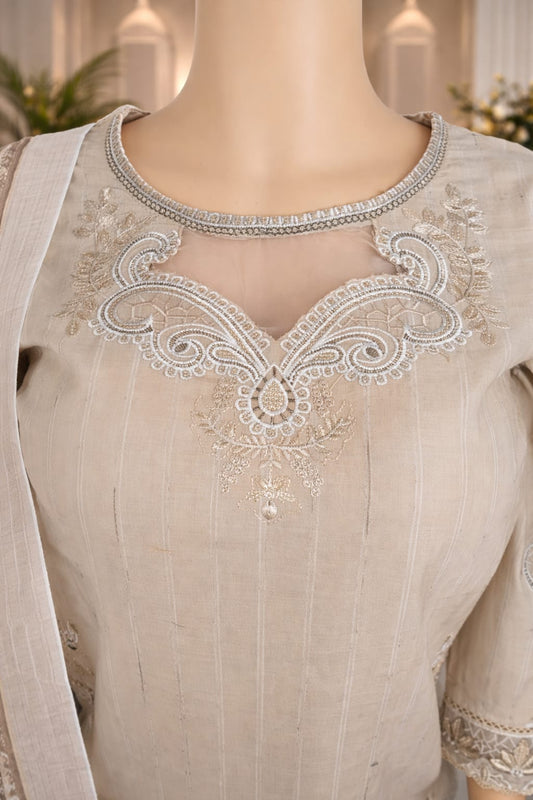 3 Piece Stitched Cotton Lawn Embroided-Suit EJ-214