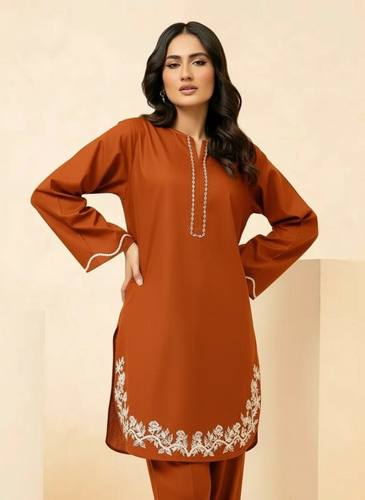 2 PC Stitched Lawn Embroided Suit JA-206 S