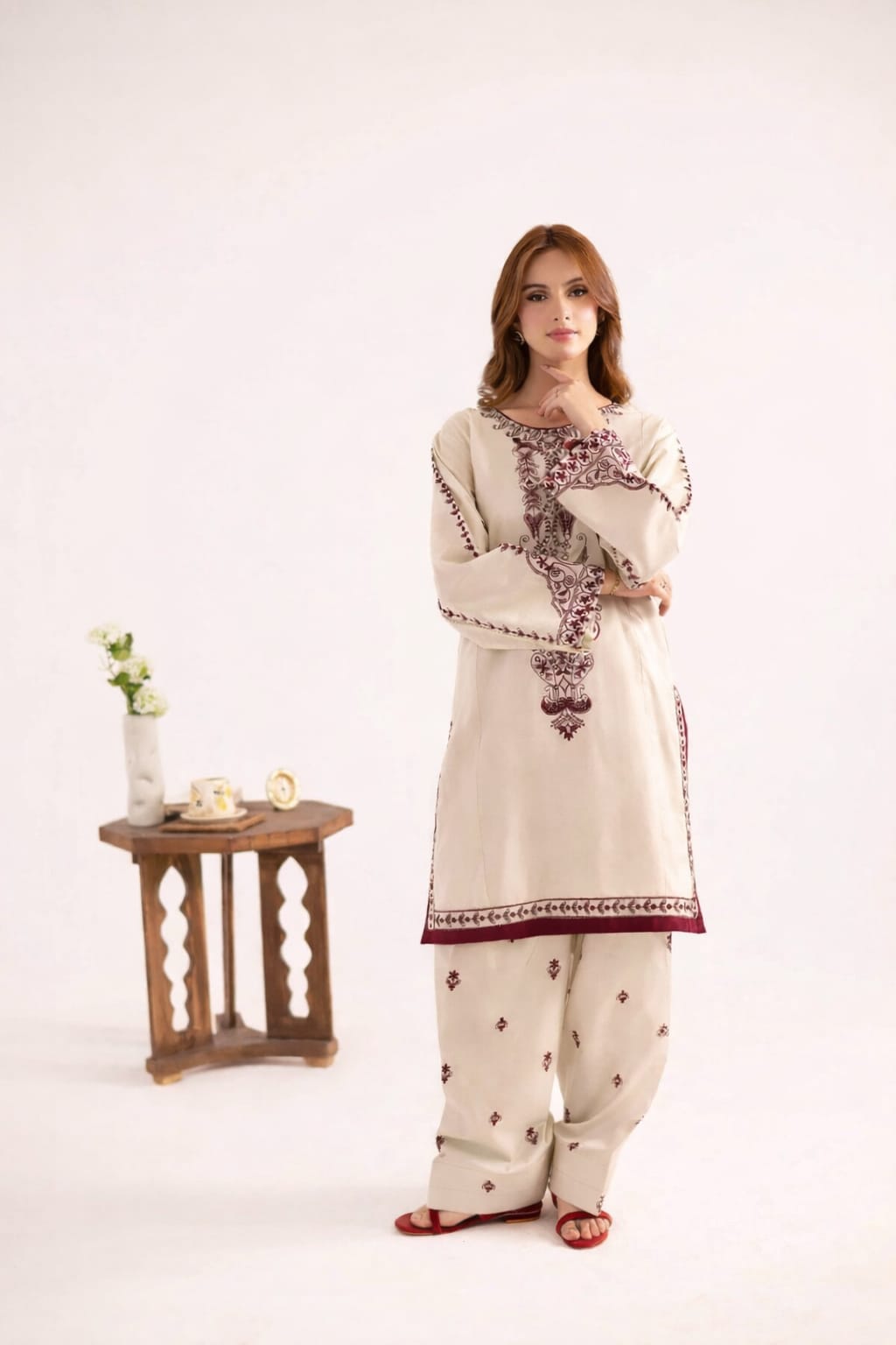 2 PC Stitched Lawn Embroided Suit JA-200 S