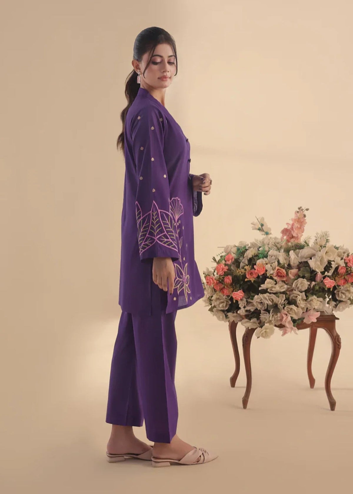 2 PC Stitched Lawn Embroided Suit JA-202 S