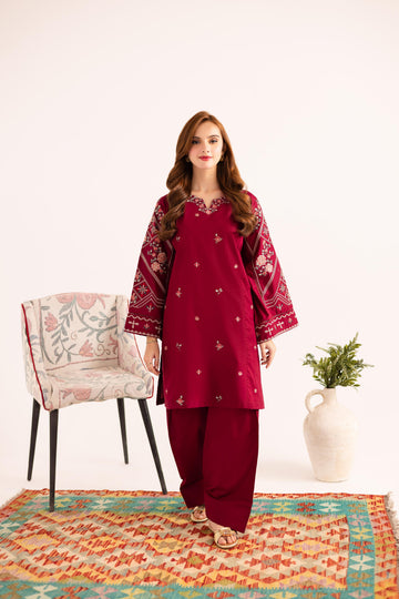 2 PC Stitched Lawn Embroided Suit JA-203 S