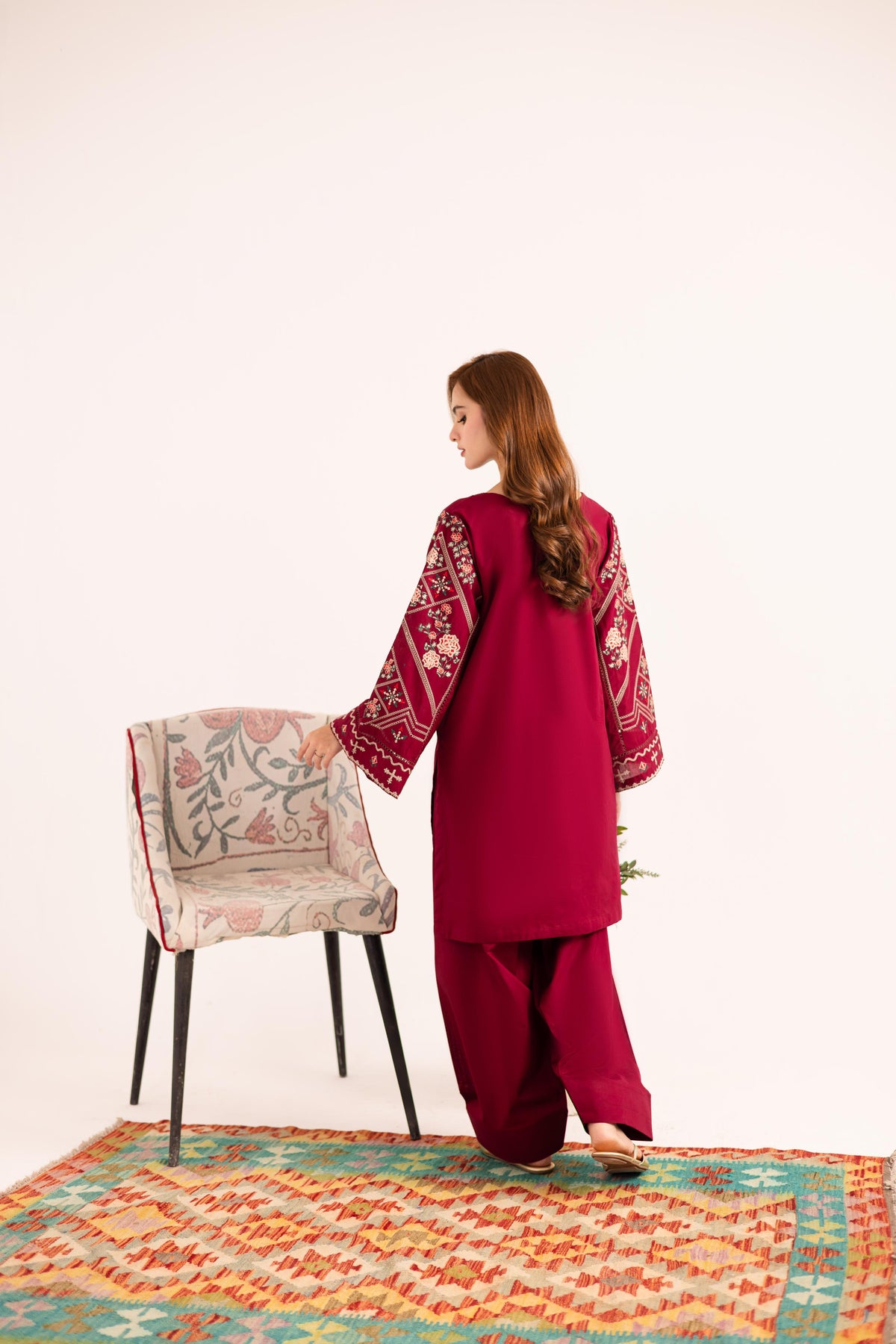 2 PC Un-Stitch Lawn Embroided Suit JA-203